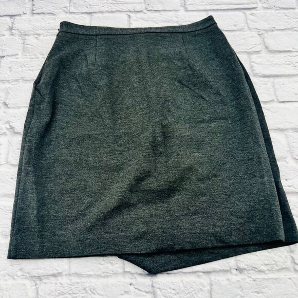 Banana Republic Women's Grey Knit‎ Pencil Wrap Skirt Size 10 Elastic Waistband - Picture 8 of 8